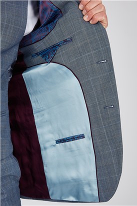  Tailored Fit Light Blue Sharkskin Suit