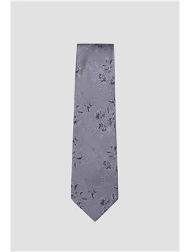  Grey Jacquard Floral Tie