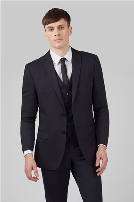  Navy Twill Slim Suit Jacket