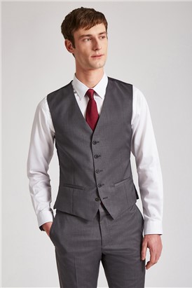  Slim Fit Charcoal Suit Waistcoat