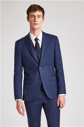  Slim Fit Blue Twill Suit Jacket