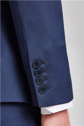  Slim Fit Blue Twill Suit Jacket