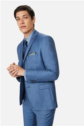  Slim Fit Light Blue Pick and Pick Suit Jacket