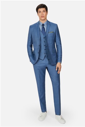  Slim Fit Light Blue Pick and Pick Suit Jacket