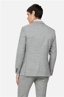  Slim Fit Grey Crosshatch Jacket