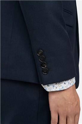  Slim Fit Navy Texture Suit Jacket