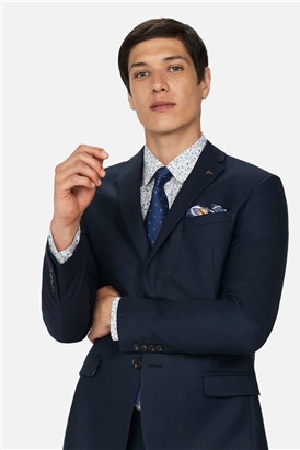  Slim Fit Navy Texture Suit Jacket