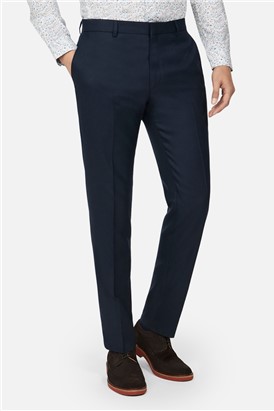  Slim Fit Navy Texture Suit Trousers