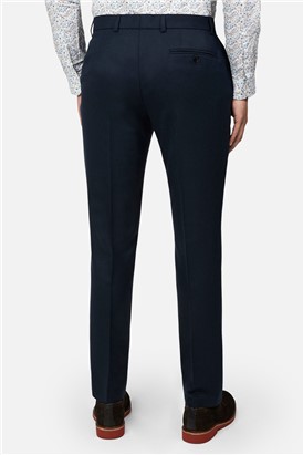  Slim Fit Navy Texture Suit Trousers