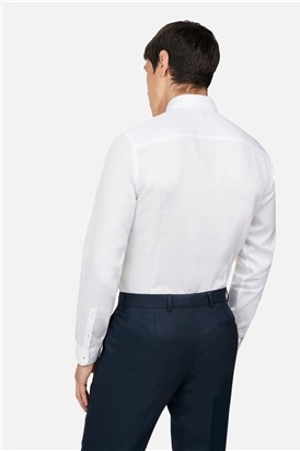  White Texture Slim Fit Shirt