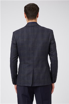  Navy Berry Fleck Check Jacket