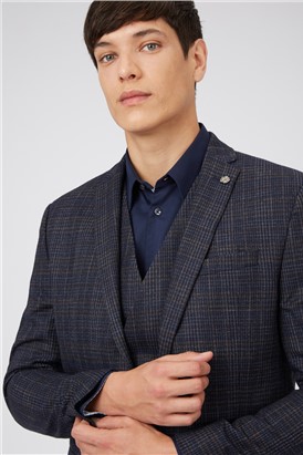  Navy Berry Fleck Check Jacket