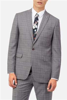  Regular Fit Grey Heather Check Jacket