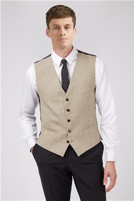  Oatmeal Summer Linen Slim Waistcoat