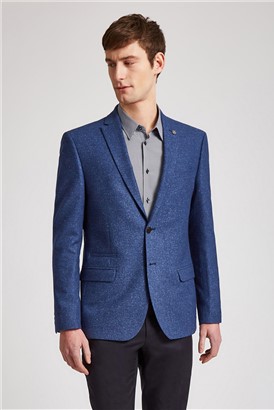  Slim Fit Bright Blue Speckle Jacket