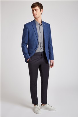  Slim Fit Bright Blue Speckle Jacket