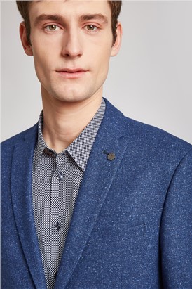  Slim Fit Bright Blue Speckle Jacket