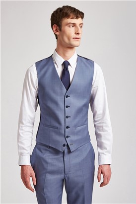  Slim Fit Pale Blue Waistcoat