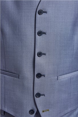  Slim Fit Pale Blue Waistcoat