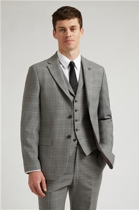  Brushed Grey Prince of Wales Check Jacket