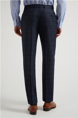  Navy Tonal Check Trousers