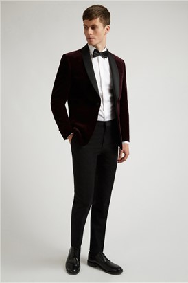  Merlot Velvet Slim Fit Jacket