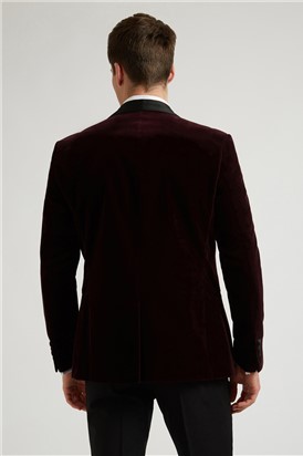  Merlot Velvet Slim Fit Jacket