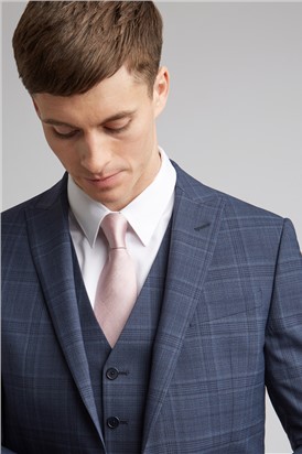  Navy Tonal Check Slim Fit Jacket