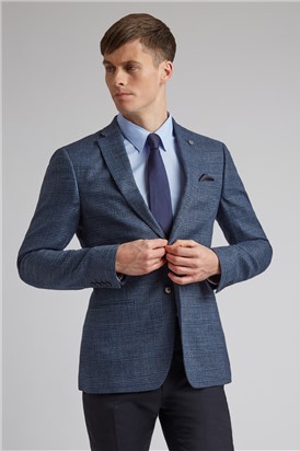  Airforce Linen Blend Check Slim Fit Jacket