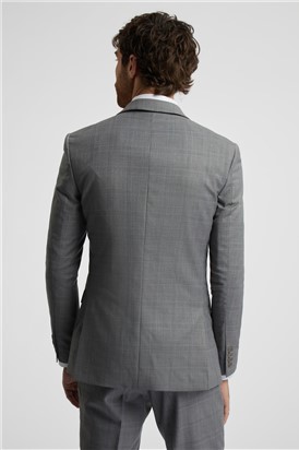  Slim Fit Grey Soft Check Waistcoat