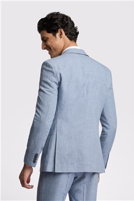  Slim Fit Hydra Blue Linen Suit
