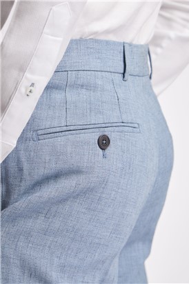  Slim Fit Hydra Blue Linen Suit