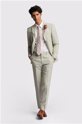  Slim Fit Leo Pistachio Linen Suit