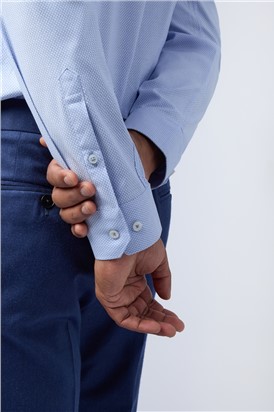  Slim Fit Elara Blue Geo Diamond Shirt
