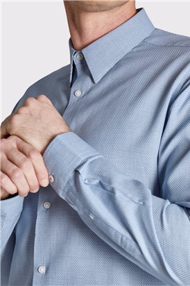  Slim Fit Elara Blue Geo Diamond Shirt