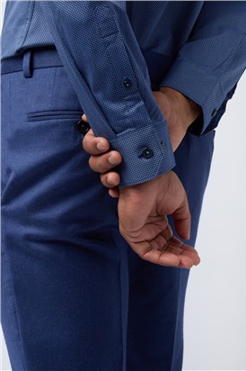  Slim Fit Leda Navy Micro Geo Shirt