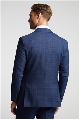  Slim Fit Navy Soft Check Suit