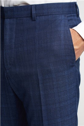  Slim Fit Navy Soft Check Suit