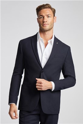  Slim Fit Navy Basketweave Suit