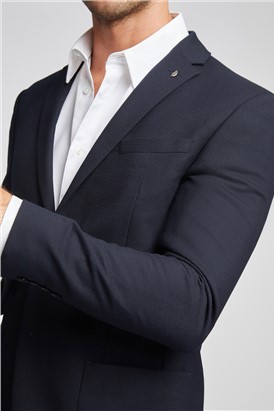  Slim Fit Navy Basketweave Suit