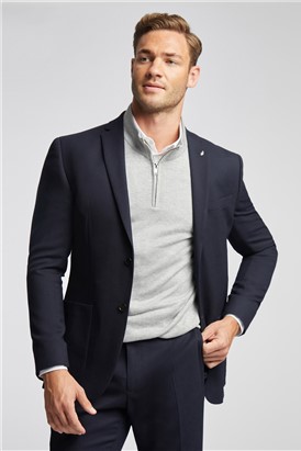  Slim Fit Navy Basketweave Suit