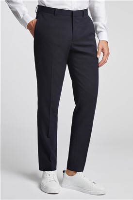  Slim Fit Navy Basketweave Trousers