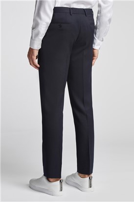  Slim Fit Navy Basketweave Trousers