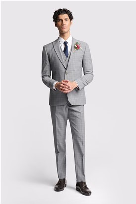  Slim Fit Bredon Grey Blue Check Trouser