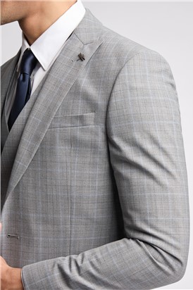  Slim Fit Bredon Grey Blue Check Trouser