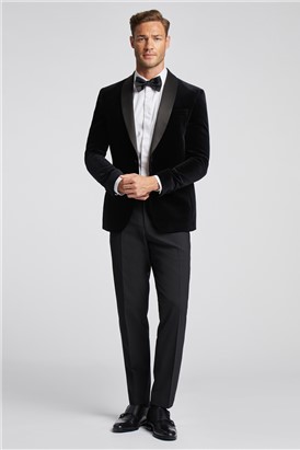  Slim Fit Black Velvet Jacket