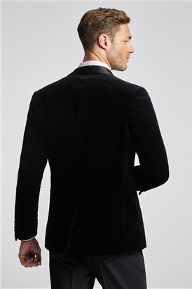  Slim Fit Black Velvet Jacket