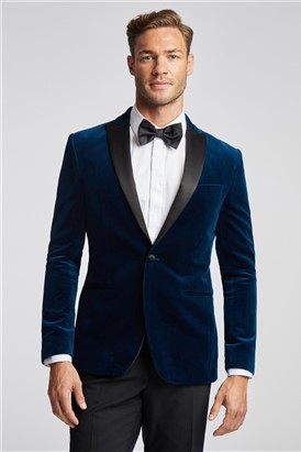  Slim Fit Teal Velvet Suit