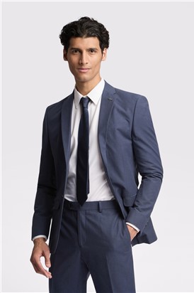  Slim Fit Coxon Navy Cotton Linen Trousers