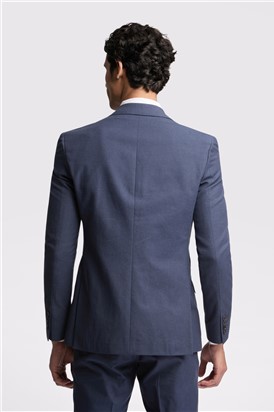 Slim Fit Coxon Navy Cotton Linen Trousers